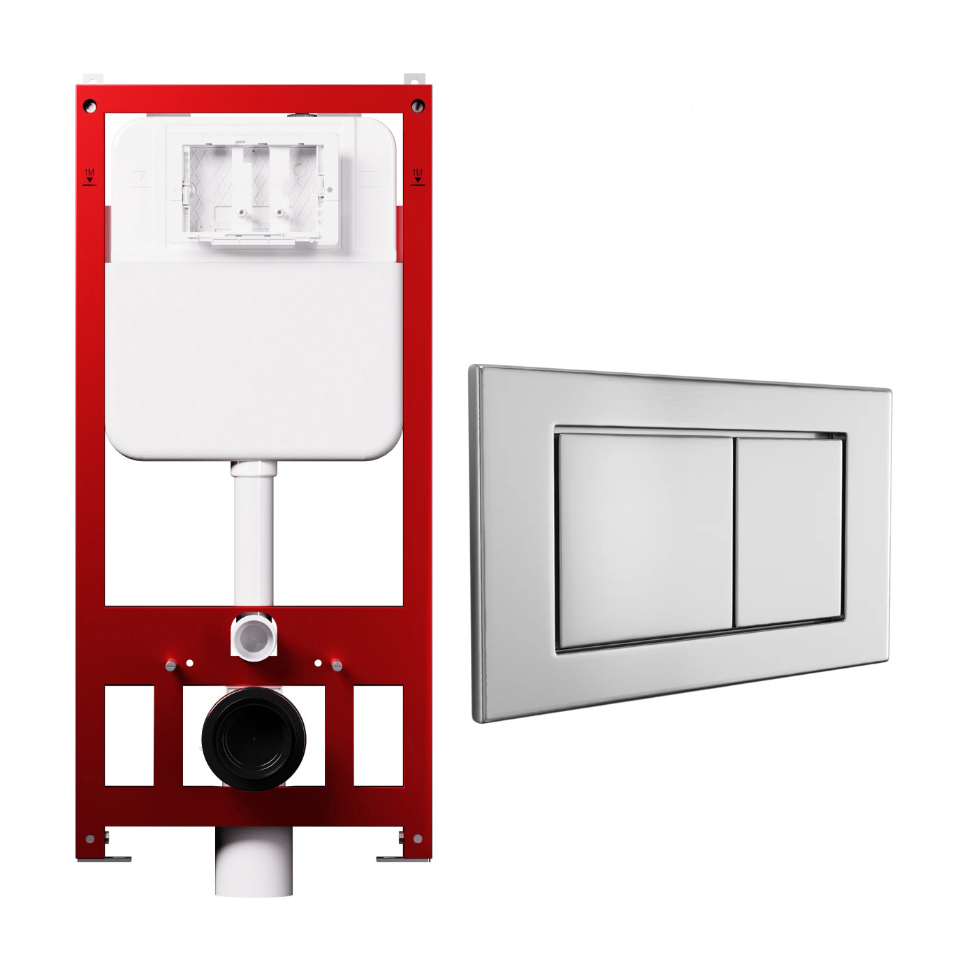 Комплект Инсталляция Tokito MAX 50 + Кнопка Tatsumaki Square SS цвет сталь