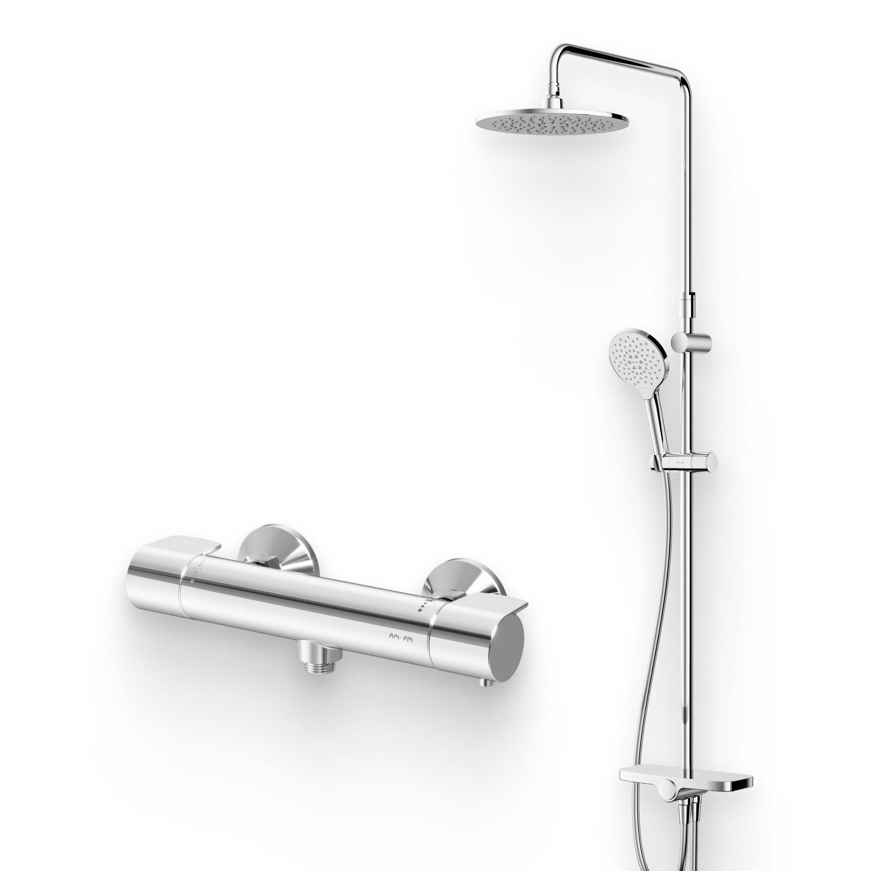 Душевой комплект Термостат AM.PM X-Joy F85A40000, для душа + Стойка Like
