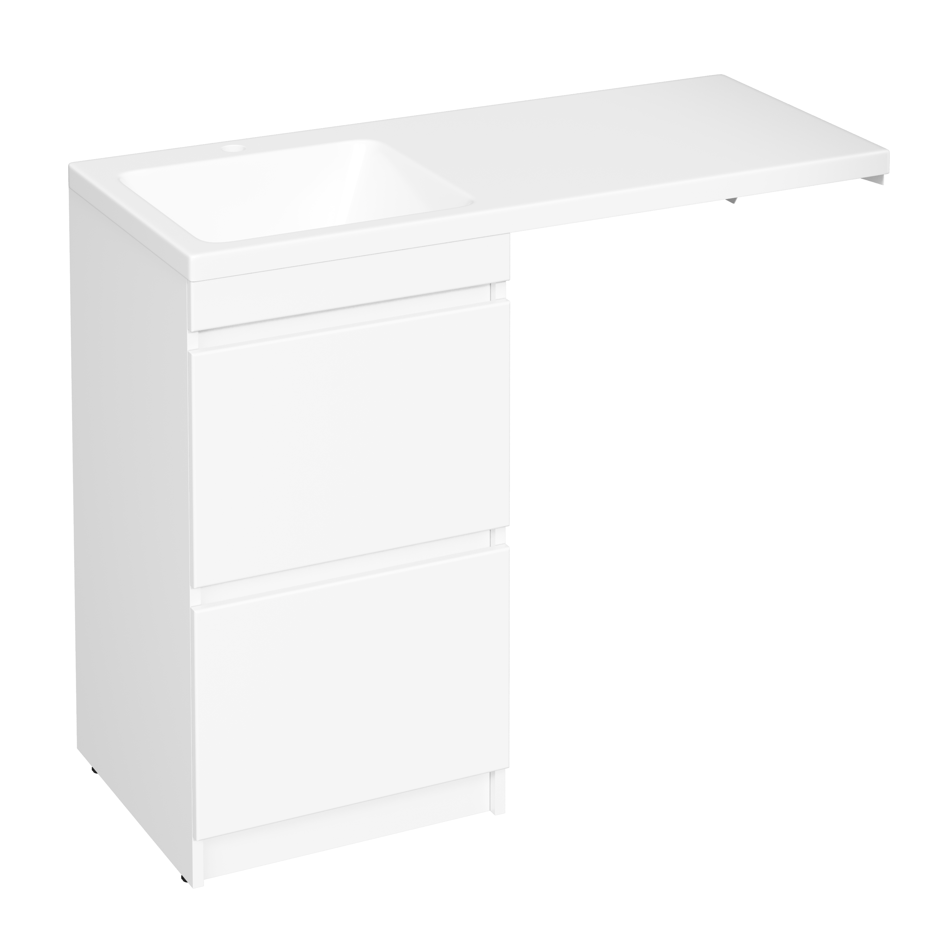 Тумба с раковиной STWORKI Мальмё 110 левая над стиральной машиной, белая