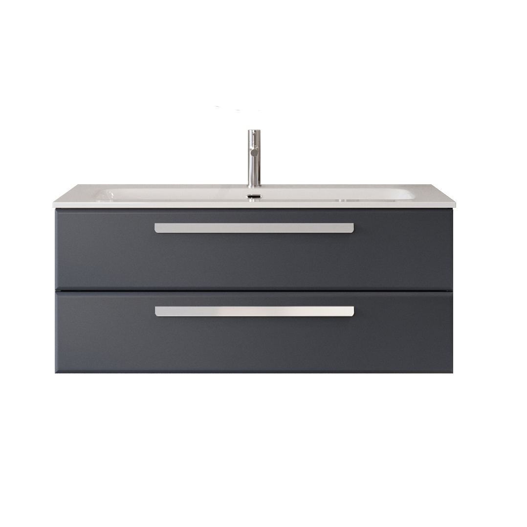 Тумба с раковиной Cezares Eco Cer-N 120 grafito, раковина Eco 120, ручки сатин