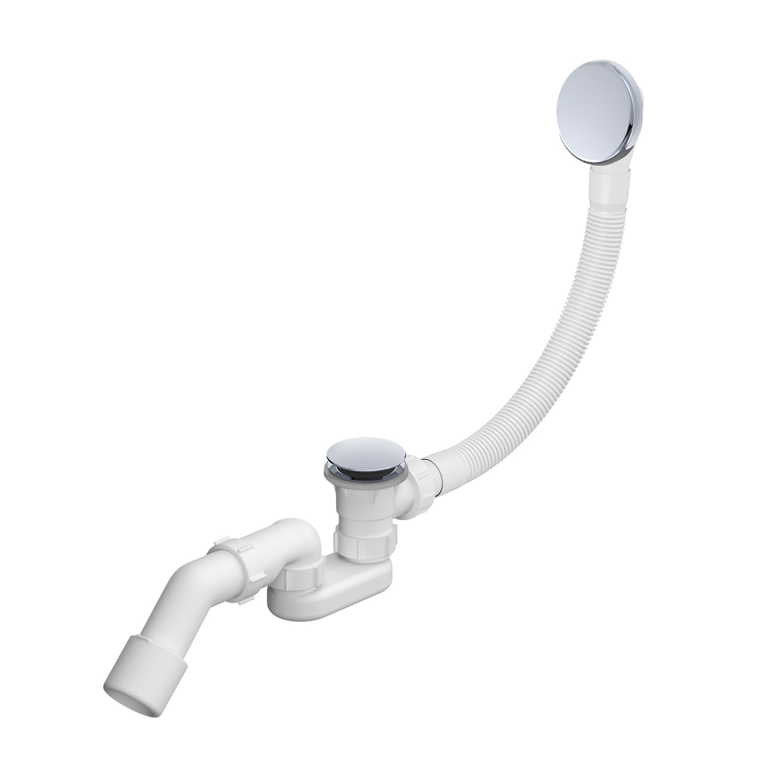 Слив-перелив для ванны с переливом и верхней прочисткой Wellsee Useful Extras 231911000: cлив-перелив для ванны клик клак, обвязка автомат в цвете хром