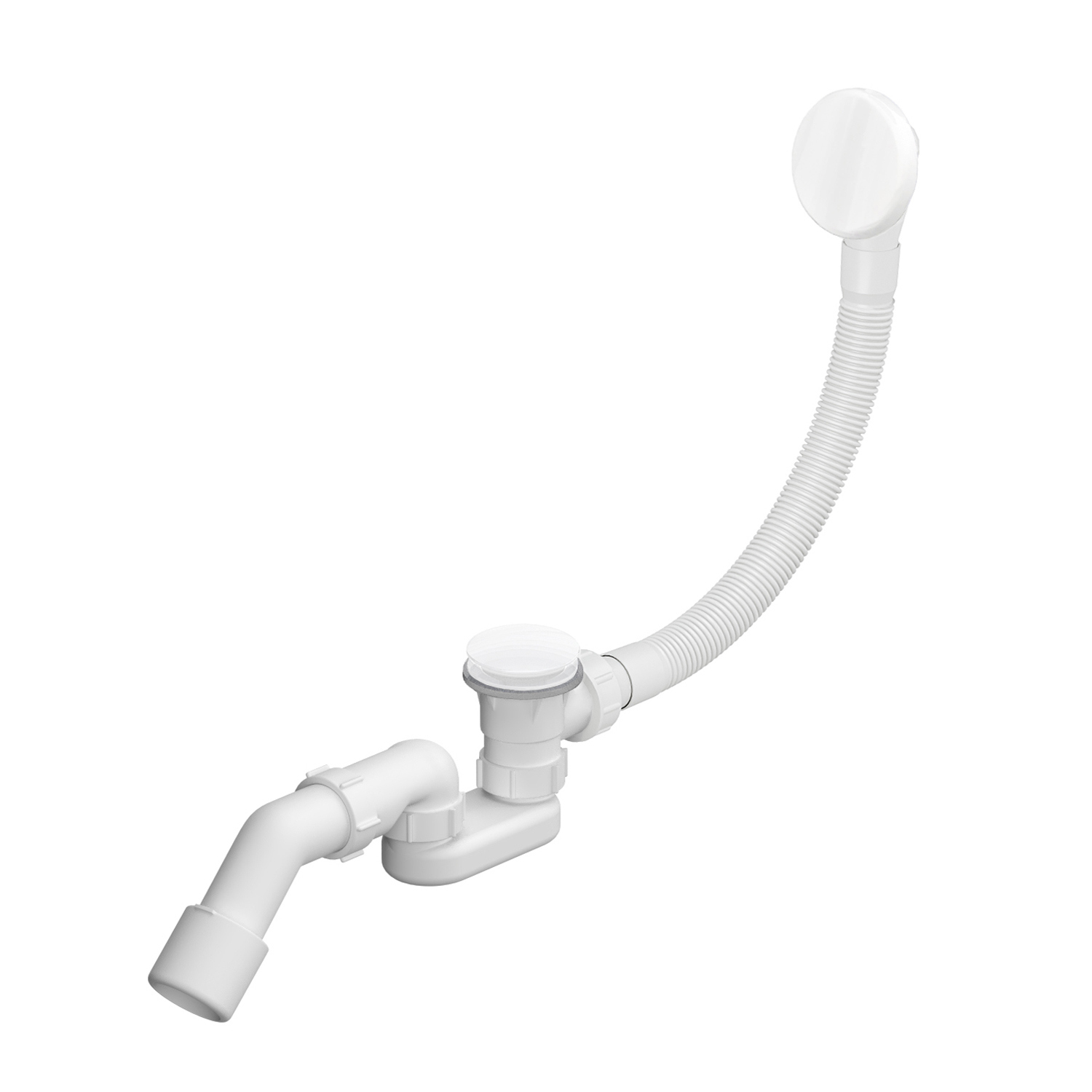 Слив-перелив для ванны с переливом и верхней прочисткой Wellsee Useful Extras 231912000: cлив-перелив для ванны клик клак, обвязка автомат в цвете глянцевый белый