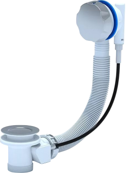 Слив-перелив для ванны STWORKI 00000825 50 мм, полуавтомат, хром, с сифоном