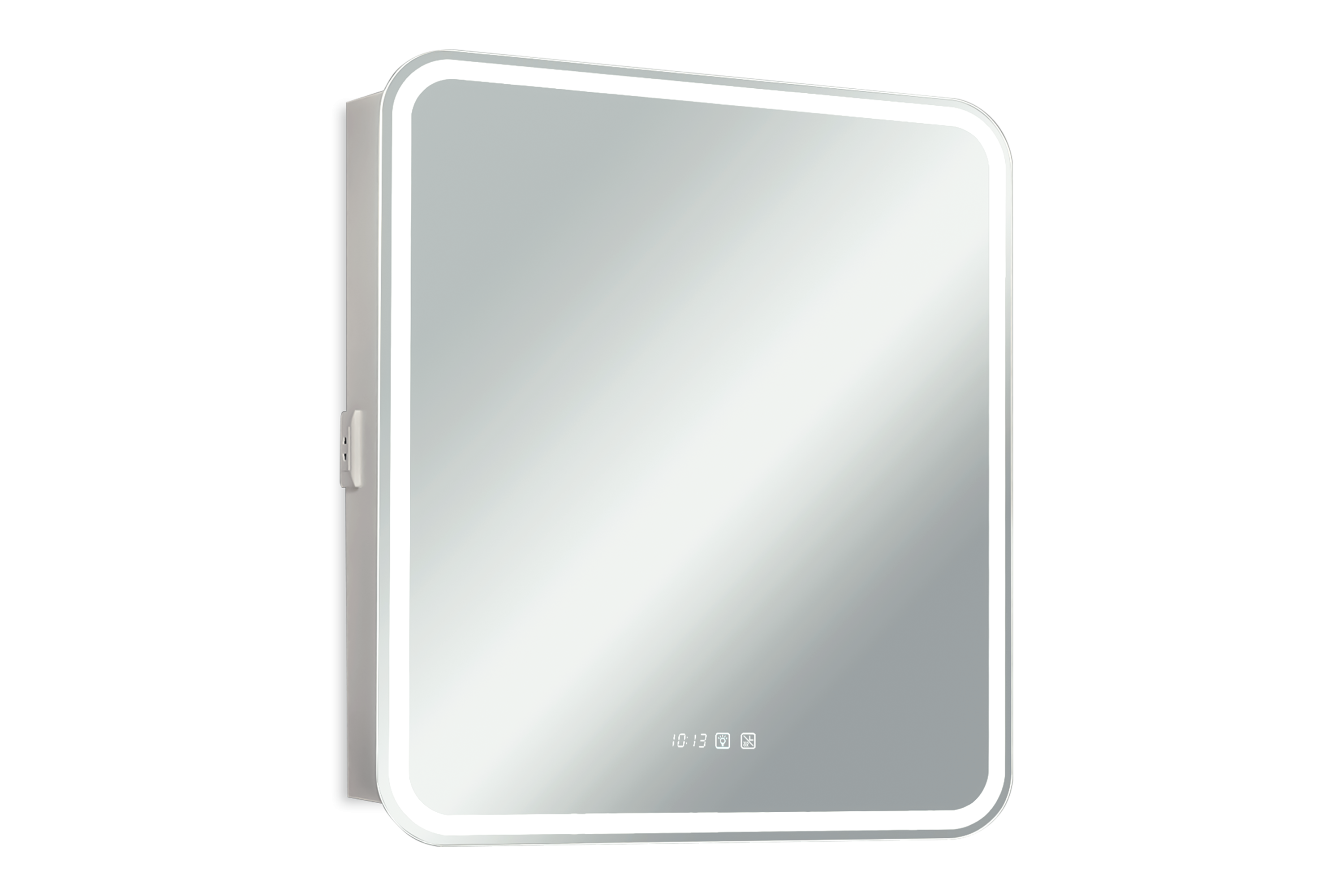 Зеркало-шкаф Silver Mirrors 80х70 L с подсветкой, белое