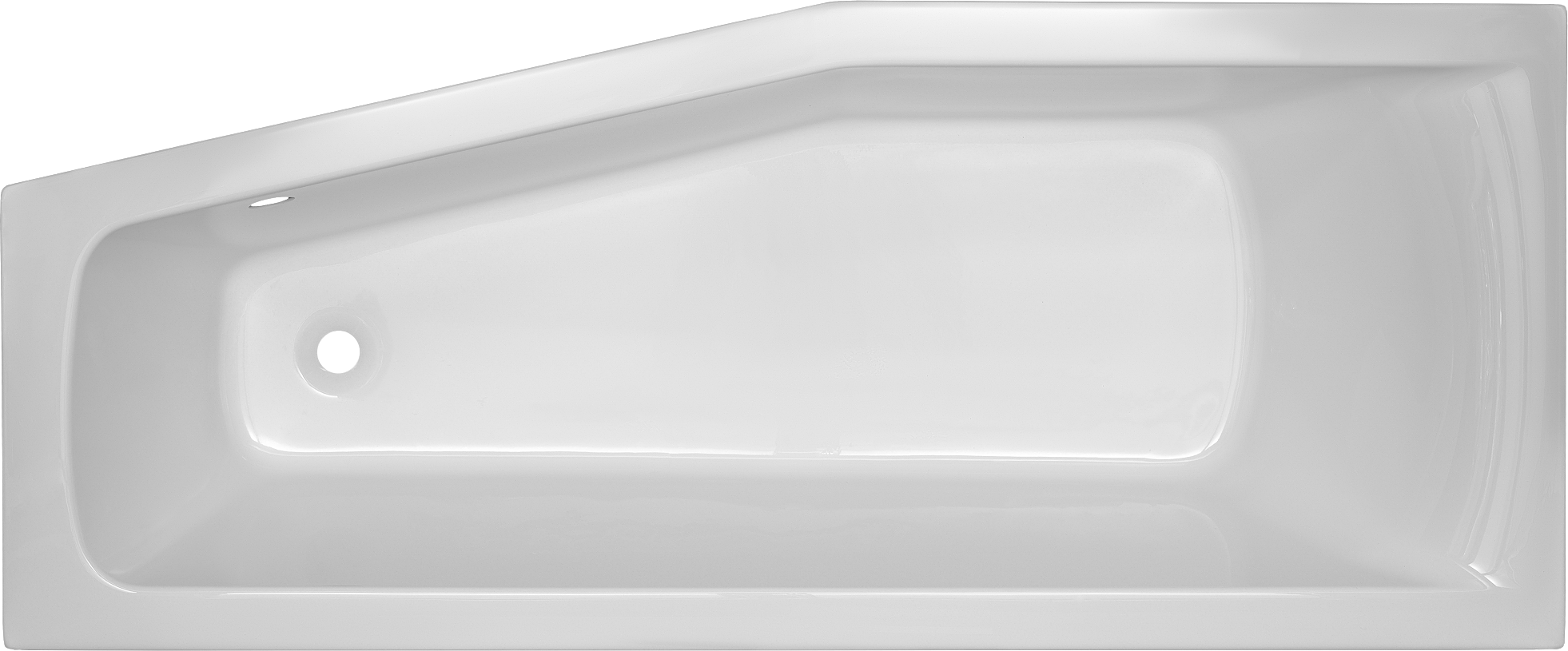 Акриловая ванна CBath Nika 160x70 см, угловая, левая, встраиваемая, белая, асимметричная, на ножках