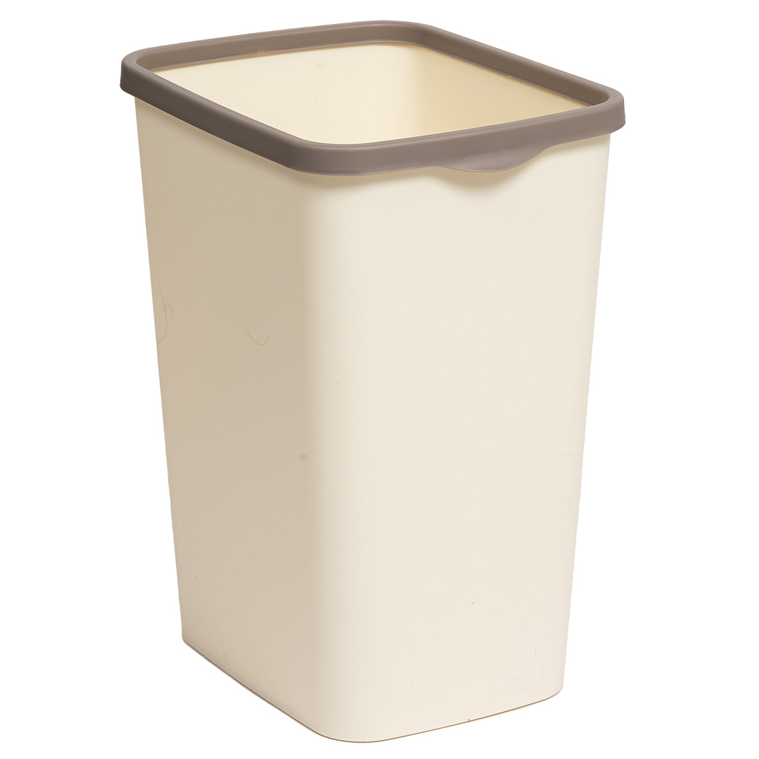 Мусорное ведро Violet Tandem 20 л, с фиксатором, слоновая кость/шоколад