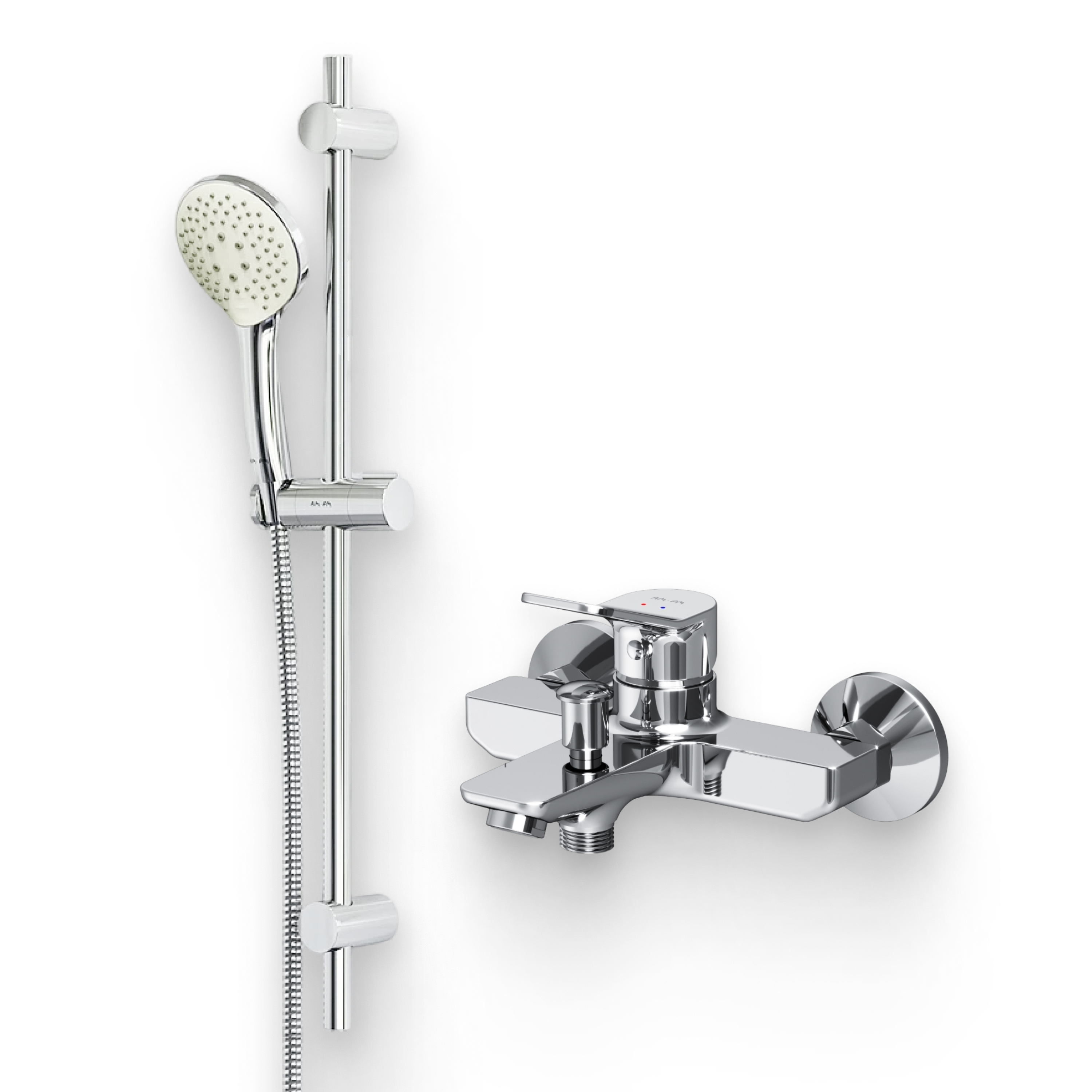 Душевой комплект Смеситель AM.PM X-Joy, хром + Гарнитур Gem F0190100, хром