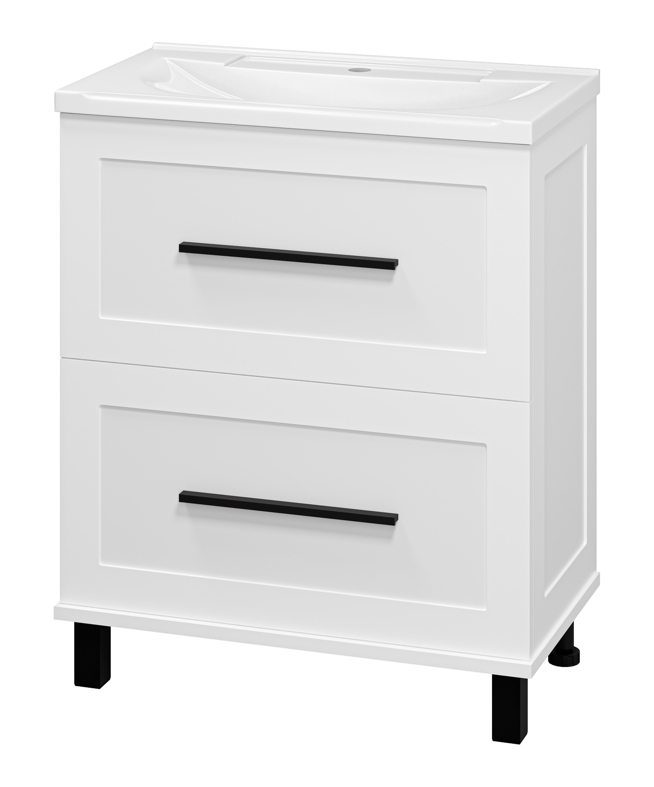 Тумба под раковину без столешницы Misty Модерн 70 напольная, матовая белая