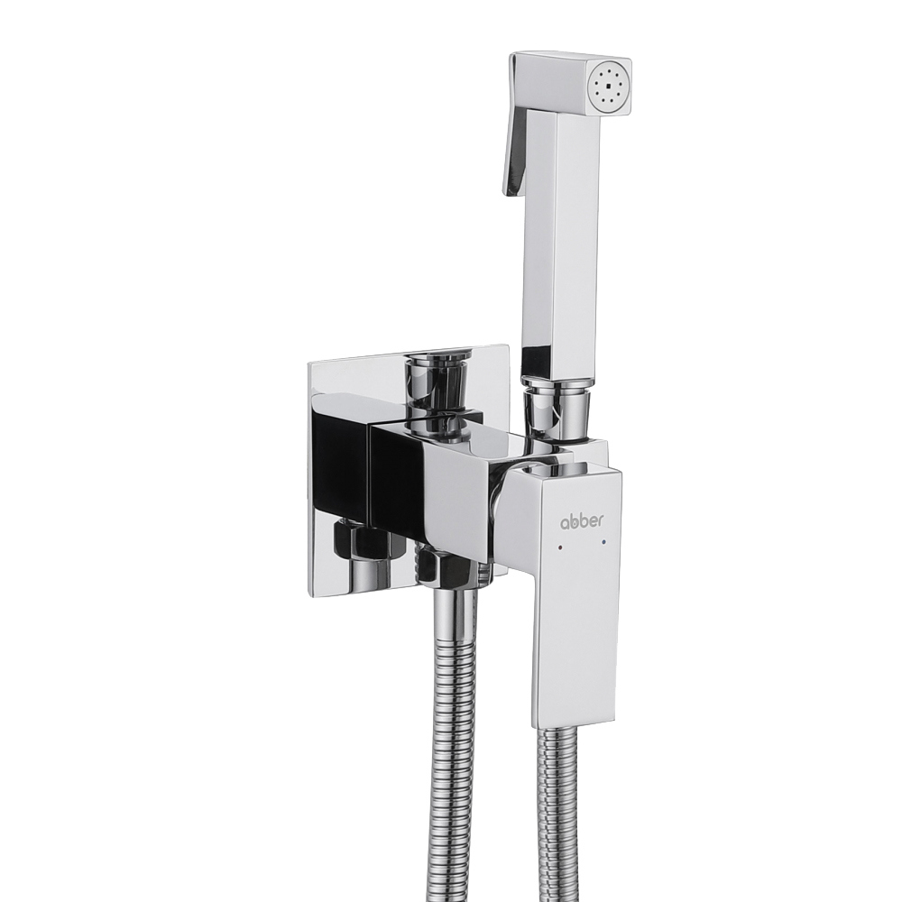 Гигиенический душ Abber Daheim AF8226 со смесителем, С ВНУТРЕННЕЙ ЧАСТЬЮ, хром