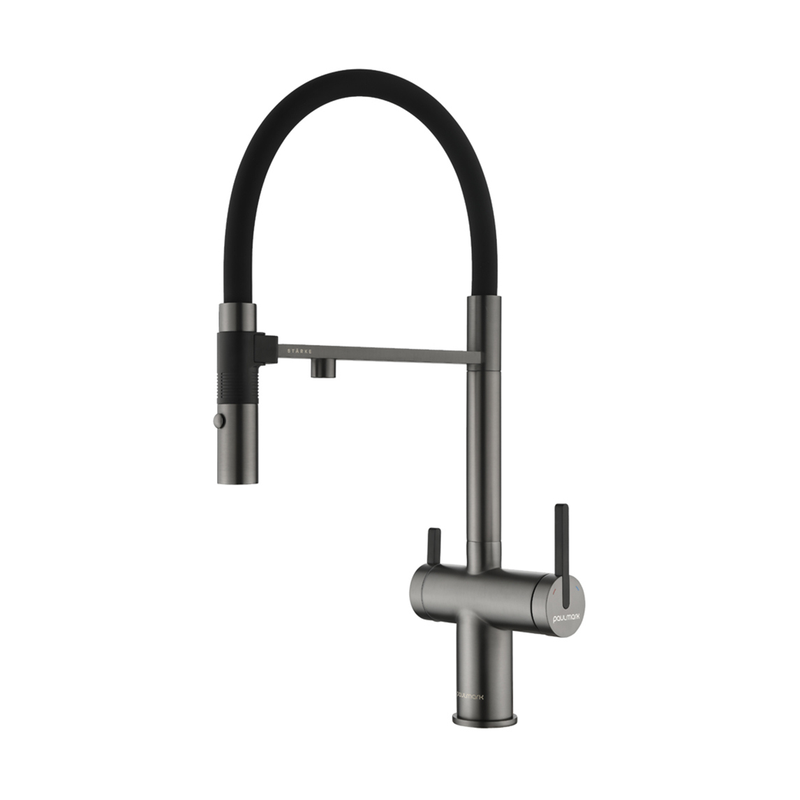 Смеситель для кухни Gravity, вороненая сталь, Gr213888-GM, Starke-Paulmark