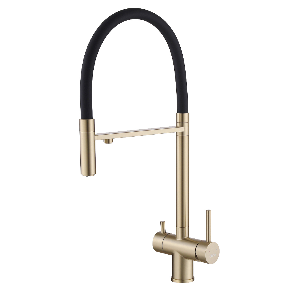 Смеситель для кухни Abber Wasser Kreis AF81141G с гибким изливом, матовое золото