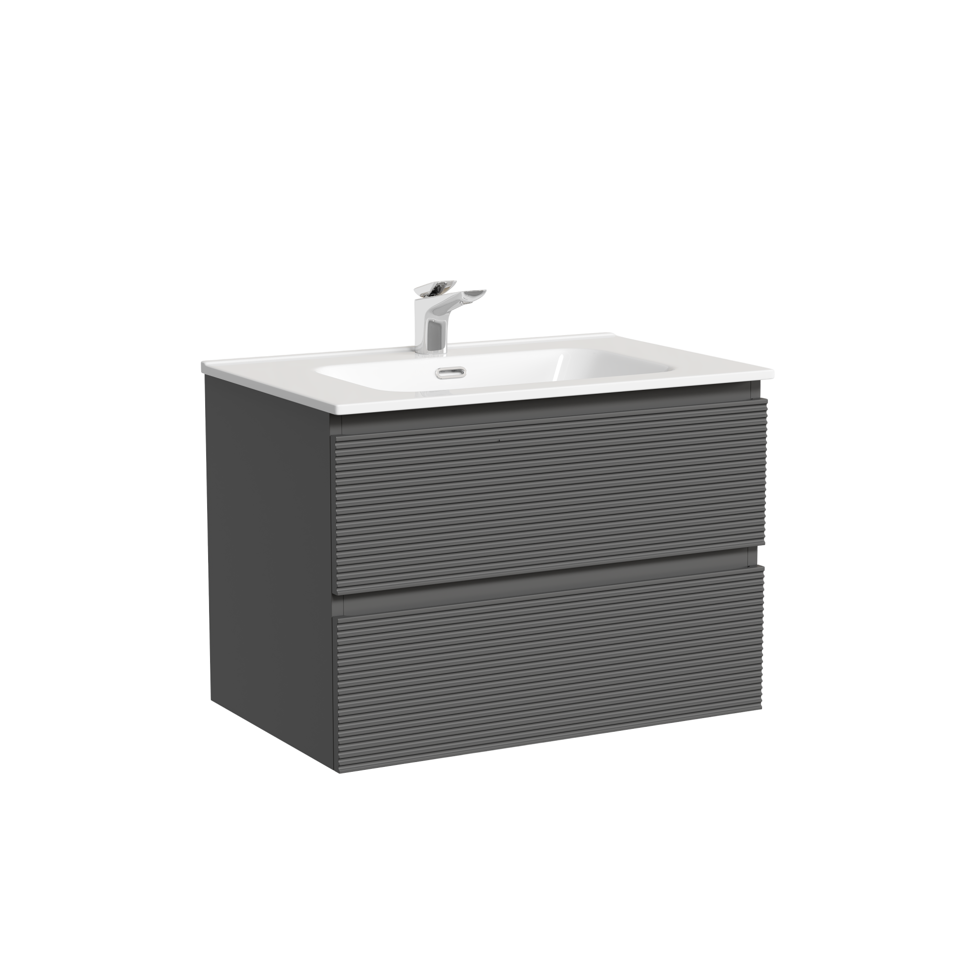 Тумба с раковиной Sancos Folk 70 grey soft, раковина CN7007