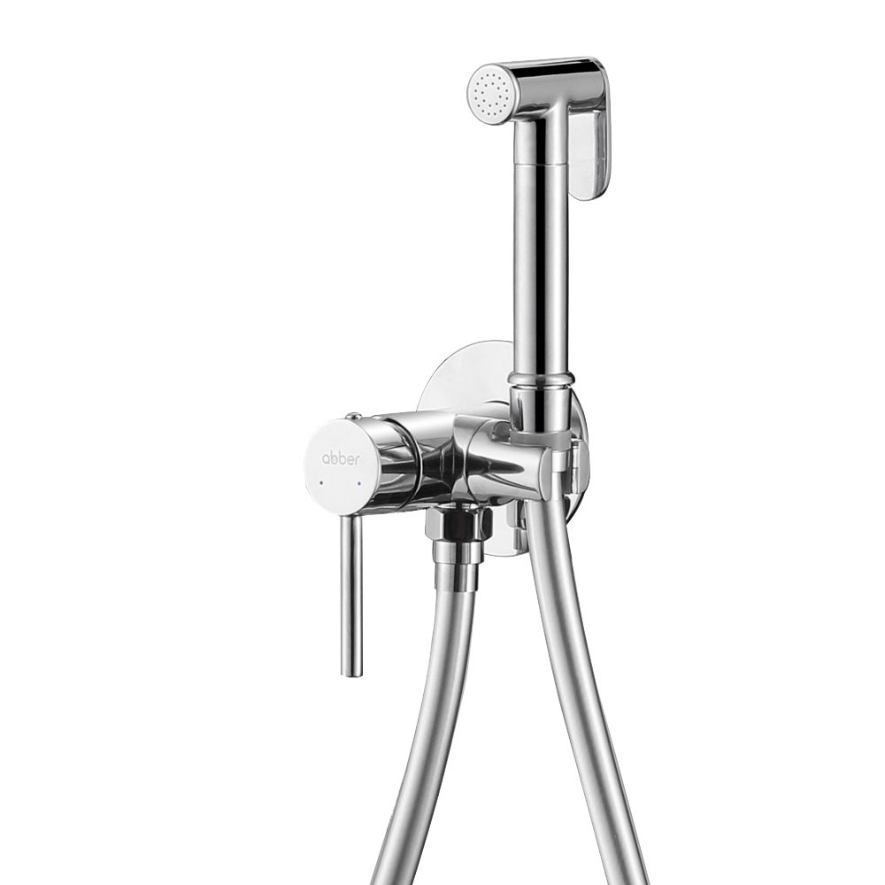 Гигиенический душ Abber Wasser Kreis AF8125 со смесителем, С ВНУТРЕННЕЙ ЧАСТЬЮ, хром