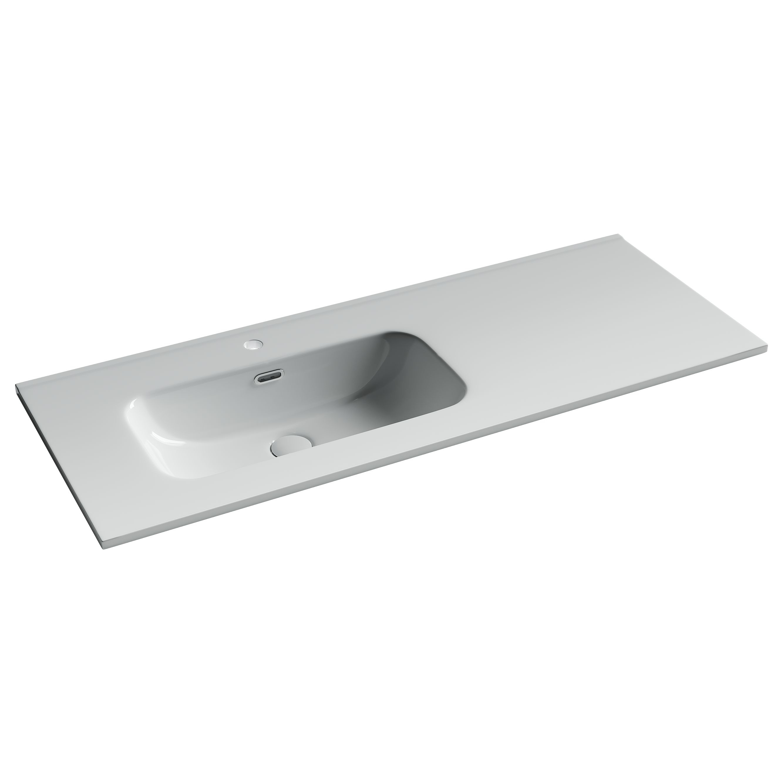 Раковина накладная мебельная Ceramicanova Element прямоугольная 121 см с чашей слева с отверстием под смеситель цвет белый CN7006L