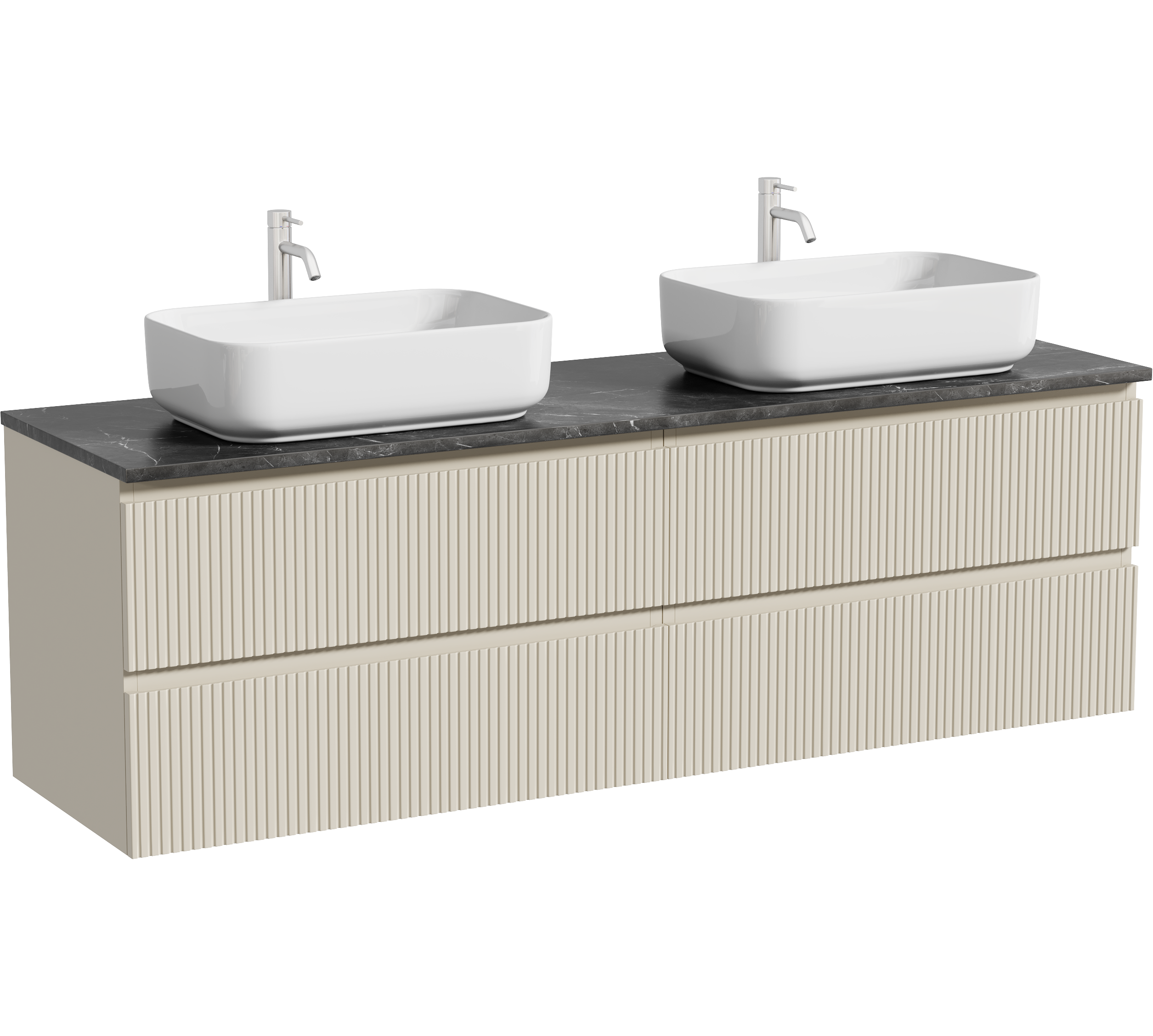 Тумба с раковиной Sancos Snob T 160 beige soft, столешница черный мрамор TT160A1X, раковина CN5043