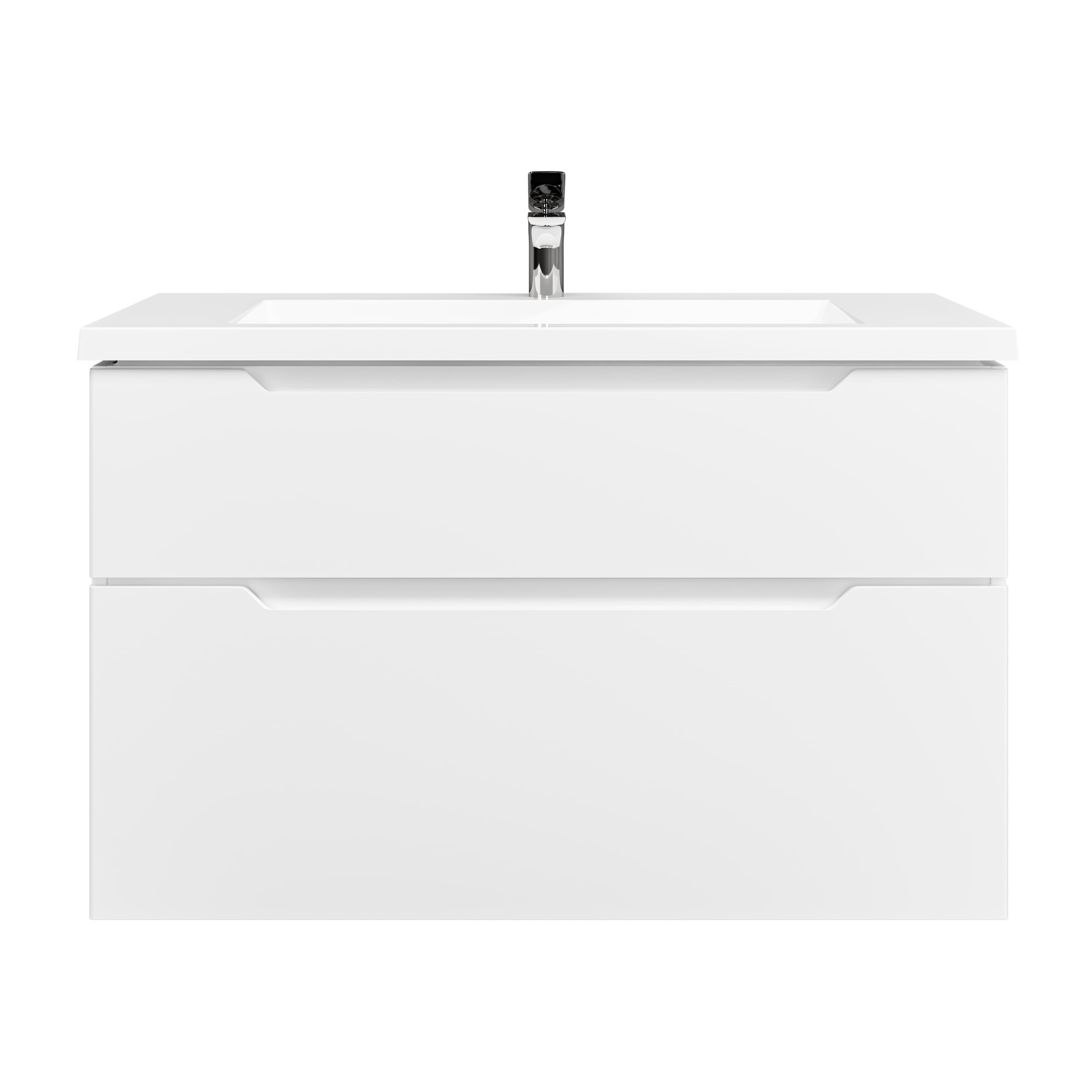 Тумба с раковиной Jorno Puro 100 подвесная, белая