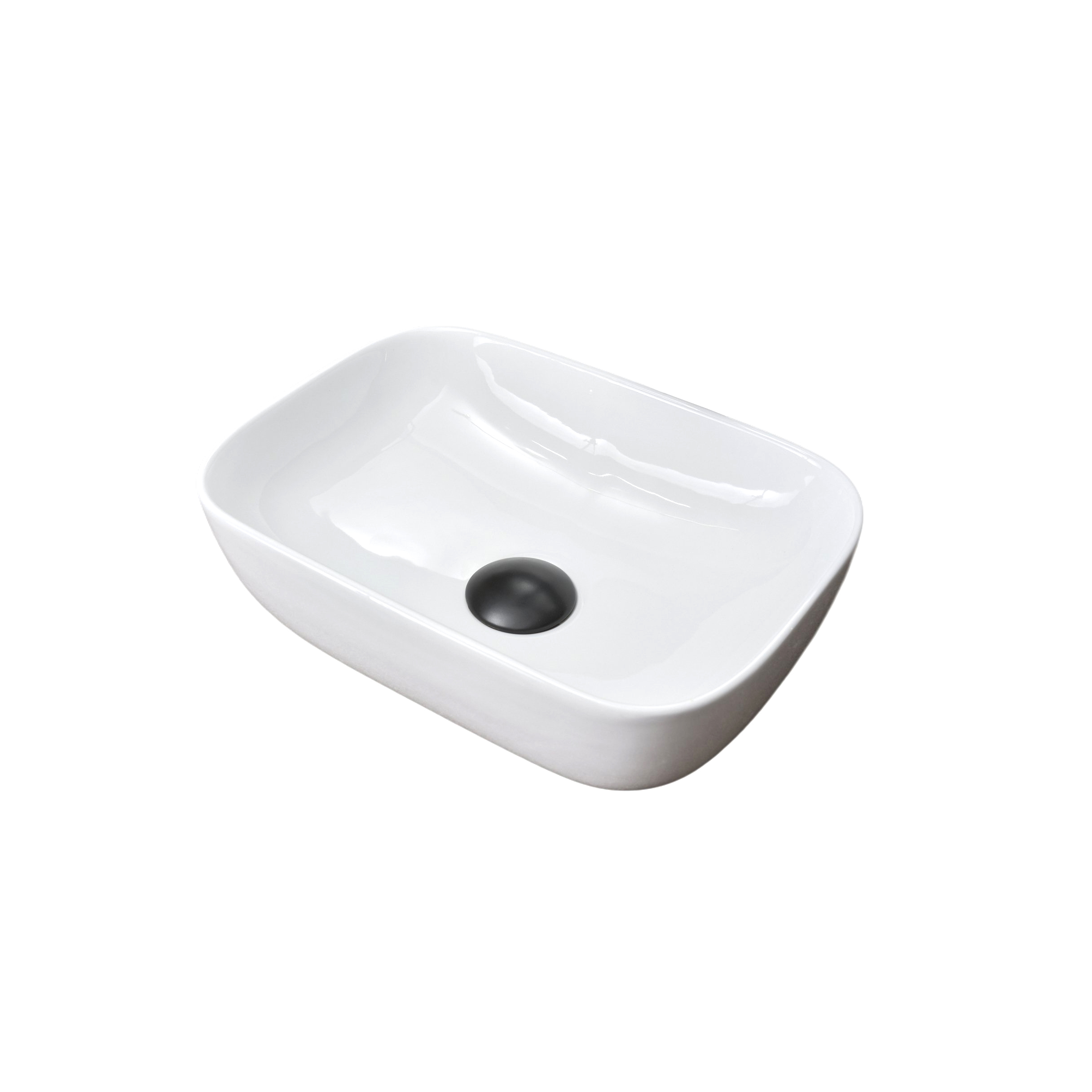 Накладная раковина GID Geometrico N1334 36 глянцевая белая, прямоугольная, фаянс