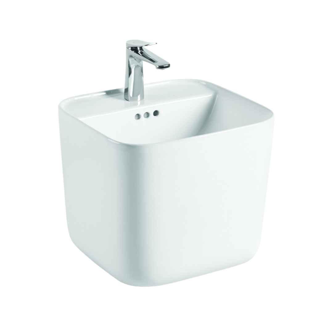 Раковина подвесная Olive'S Sierra New SRN33146 45 глянцевая белая, прямоугольная, фаянс