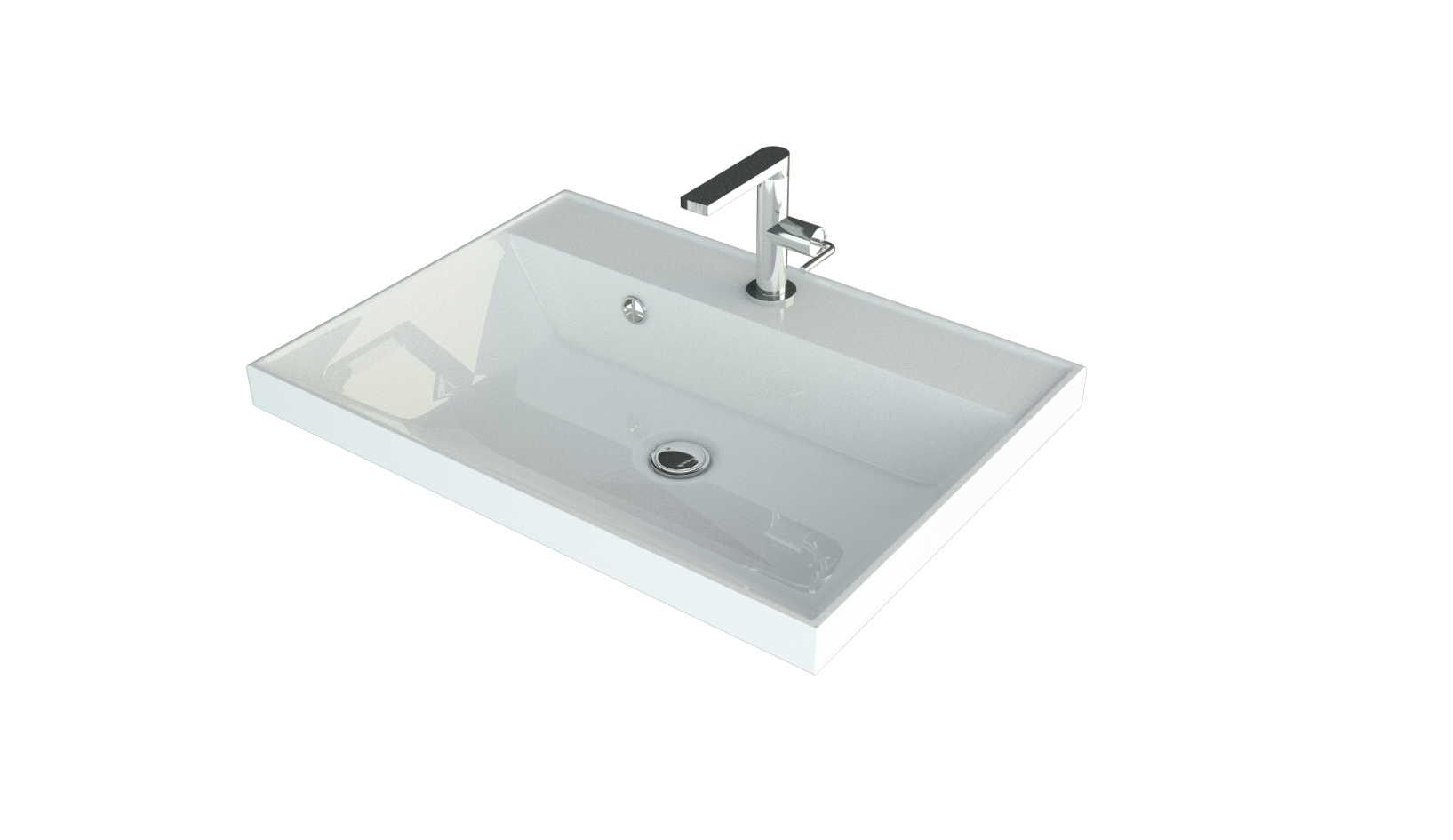 Мебельная раковина Style Line Asti СС-00002467 накладная, глянцевая белая, прямоугольная, искусственная камень