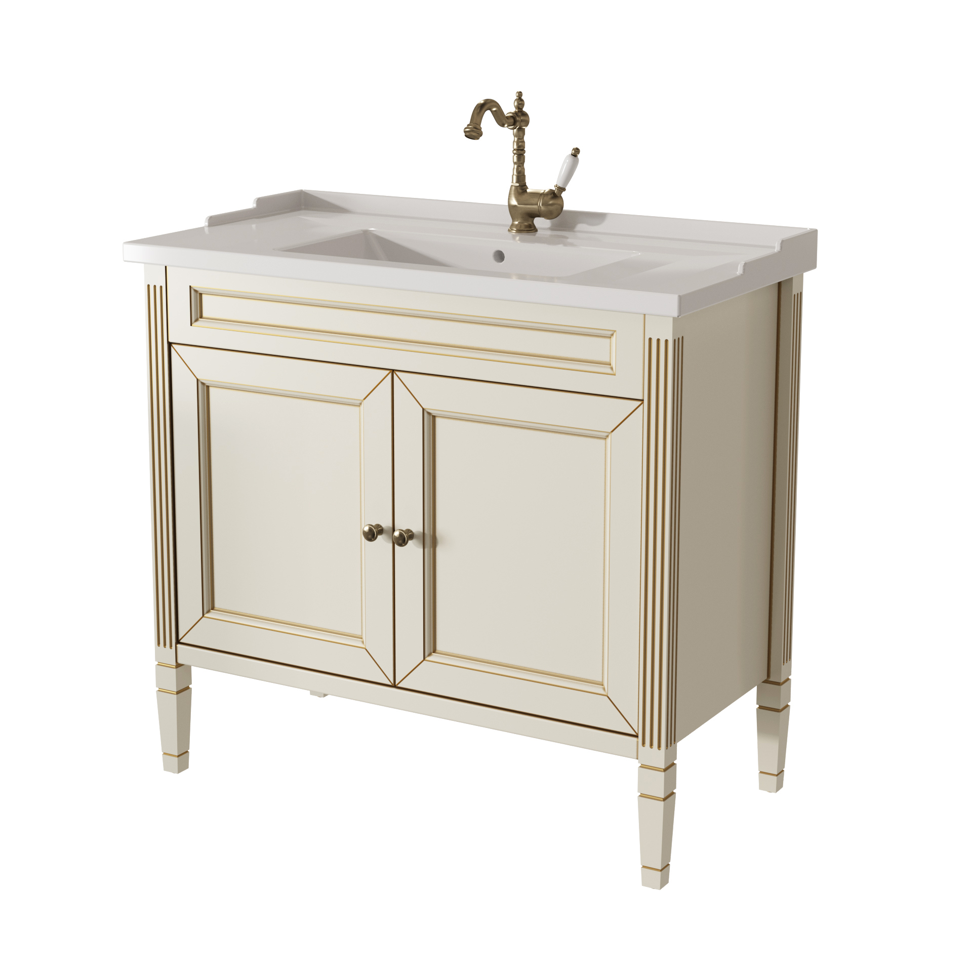 Тумба под раковину без столешницы Caprigo Albion 90 напольная, светлый беж