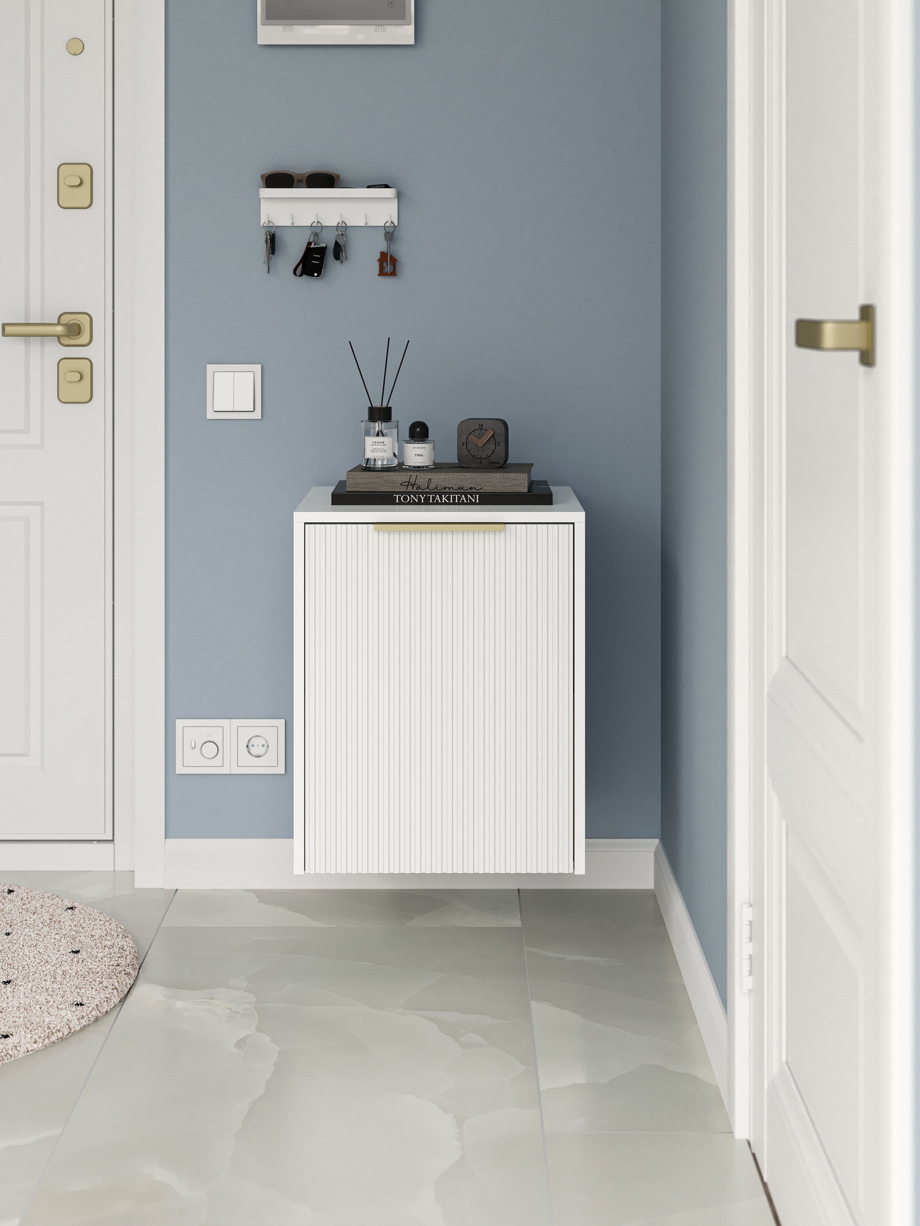 Тумба DIWO Краснодар 45x56x43 см, белая, ручка золото