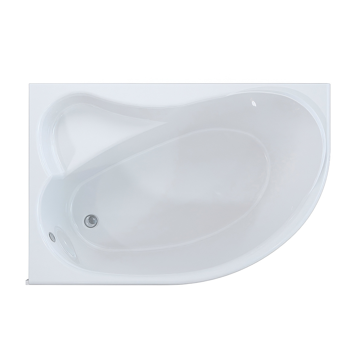 Акриловая ванна Мирсант Ялта 130x90 см, угловая, левая, пристенная, белая, асимметричная, с сиденьем
