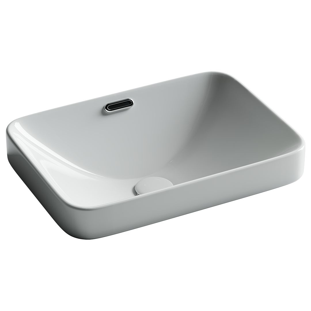 Раковина встраиваемая сверху Ceramicanova Element прямоугольная 460x330x170 мм с переливом цвет белый CN6078