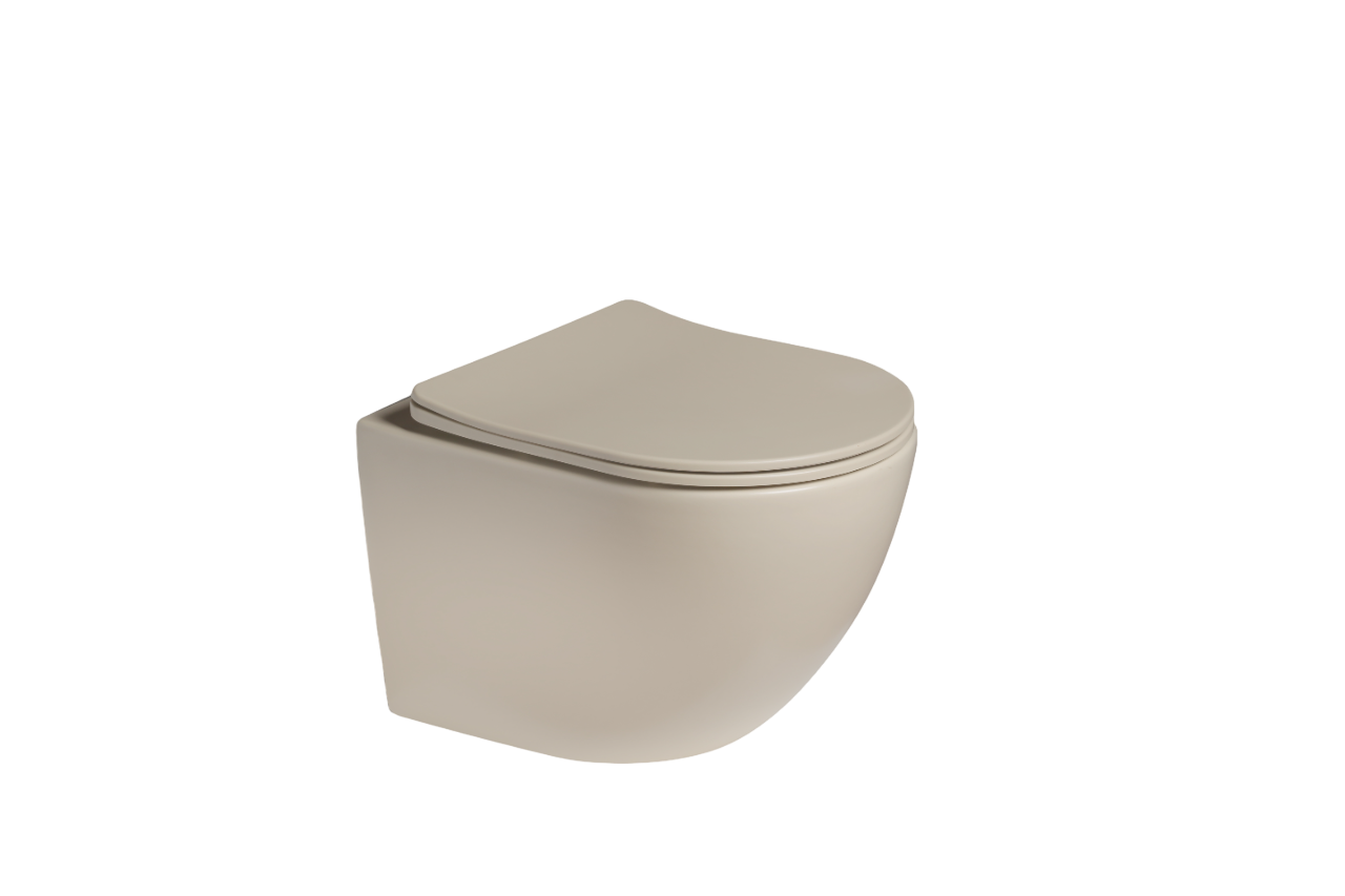 Унитаз подвесной SantiLine SL-5005T-BG бежевый матовый