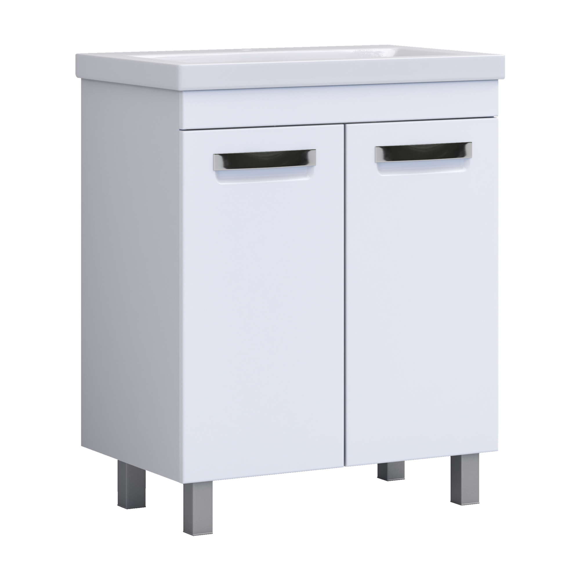 Тумба под раковину без столешницы Vigo Plaza 70 2 дверцы, белая, для раковины Cersanit Como 70