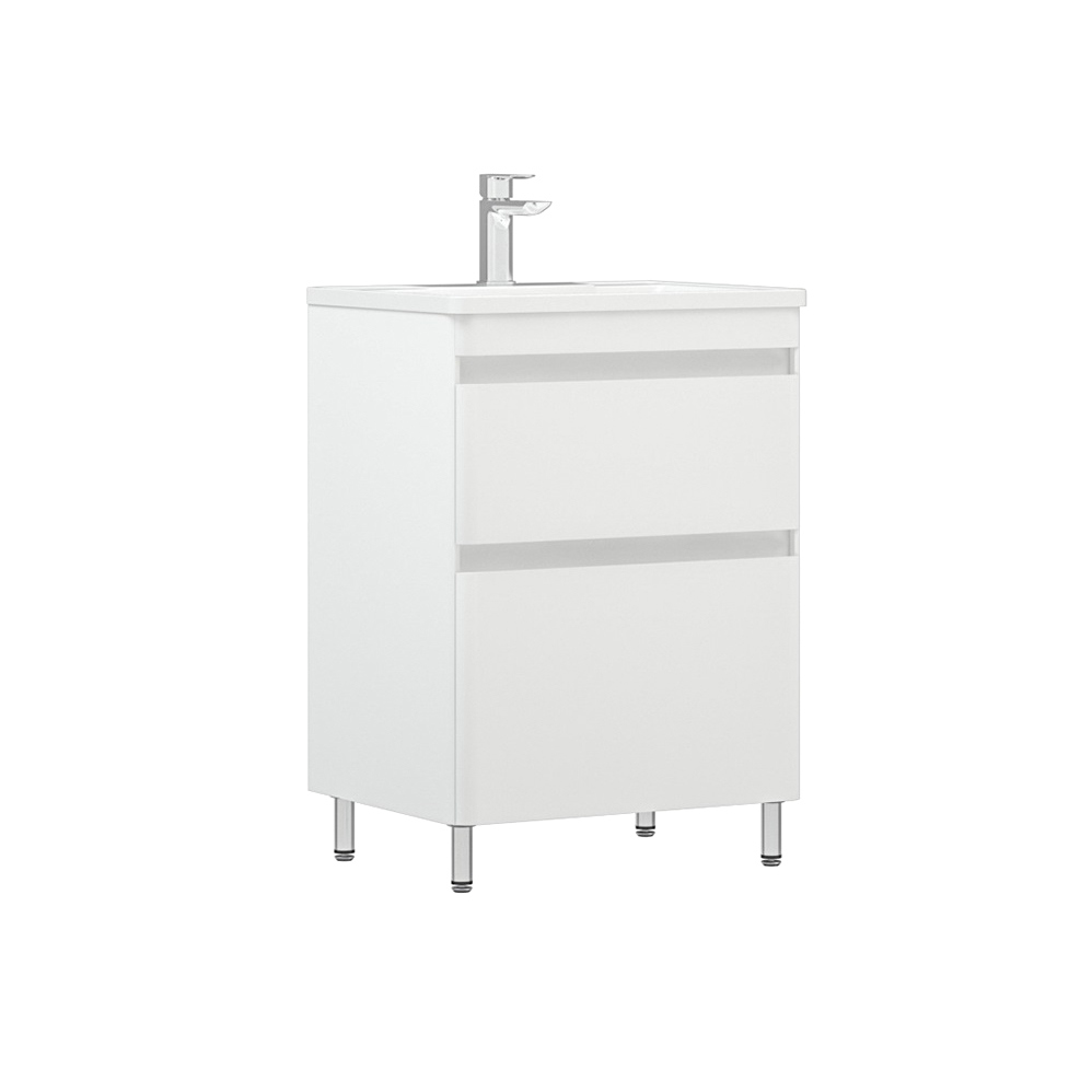 Тумба под раковину без столешницы Corozo Алабама 60 Z2 напольная, глянцевая белая