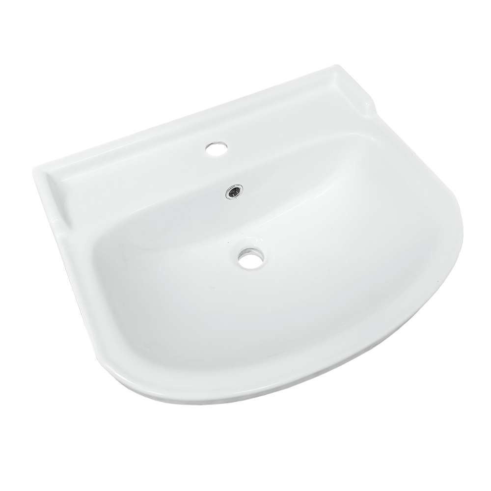 Мебельная раковина Sanita Рондо 56 накладная, глянцевая белая, полукруглая, фарфор