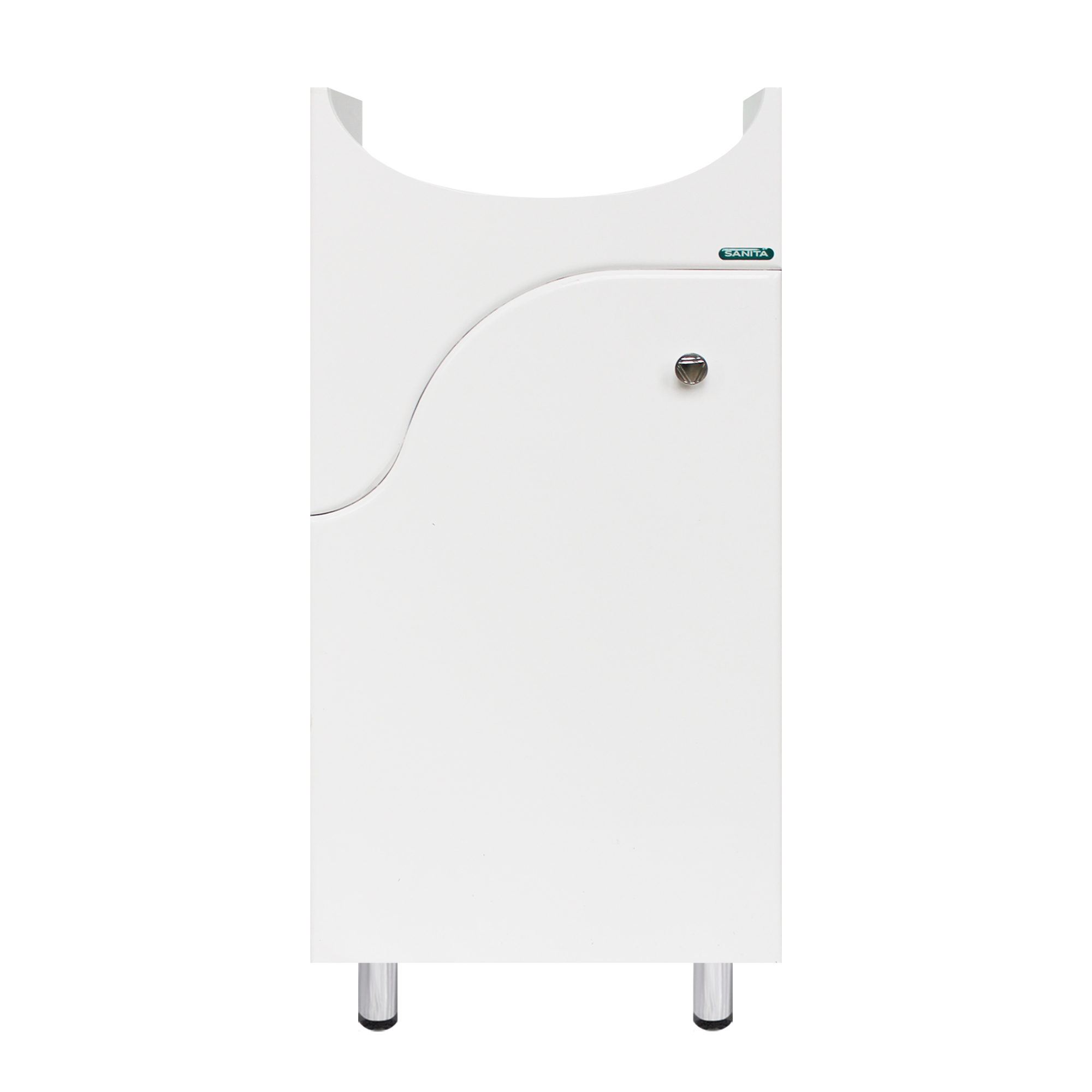 Тумба под раковину без столешницы Sanita Манго 50 напольная, глянцевая белая