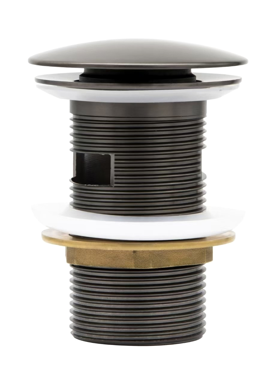 Донный клапан для раковины Cezares CZR-SAT-GM с переливом, оружейная сталь