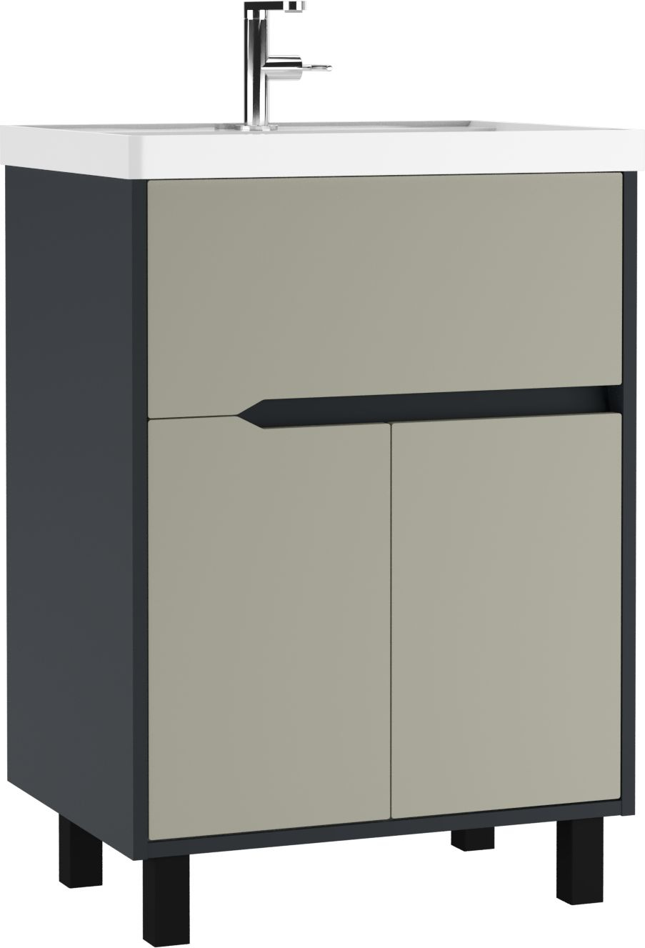 Тумба под раковину Домино, "Classica 60" Karat Серый тауп В1