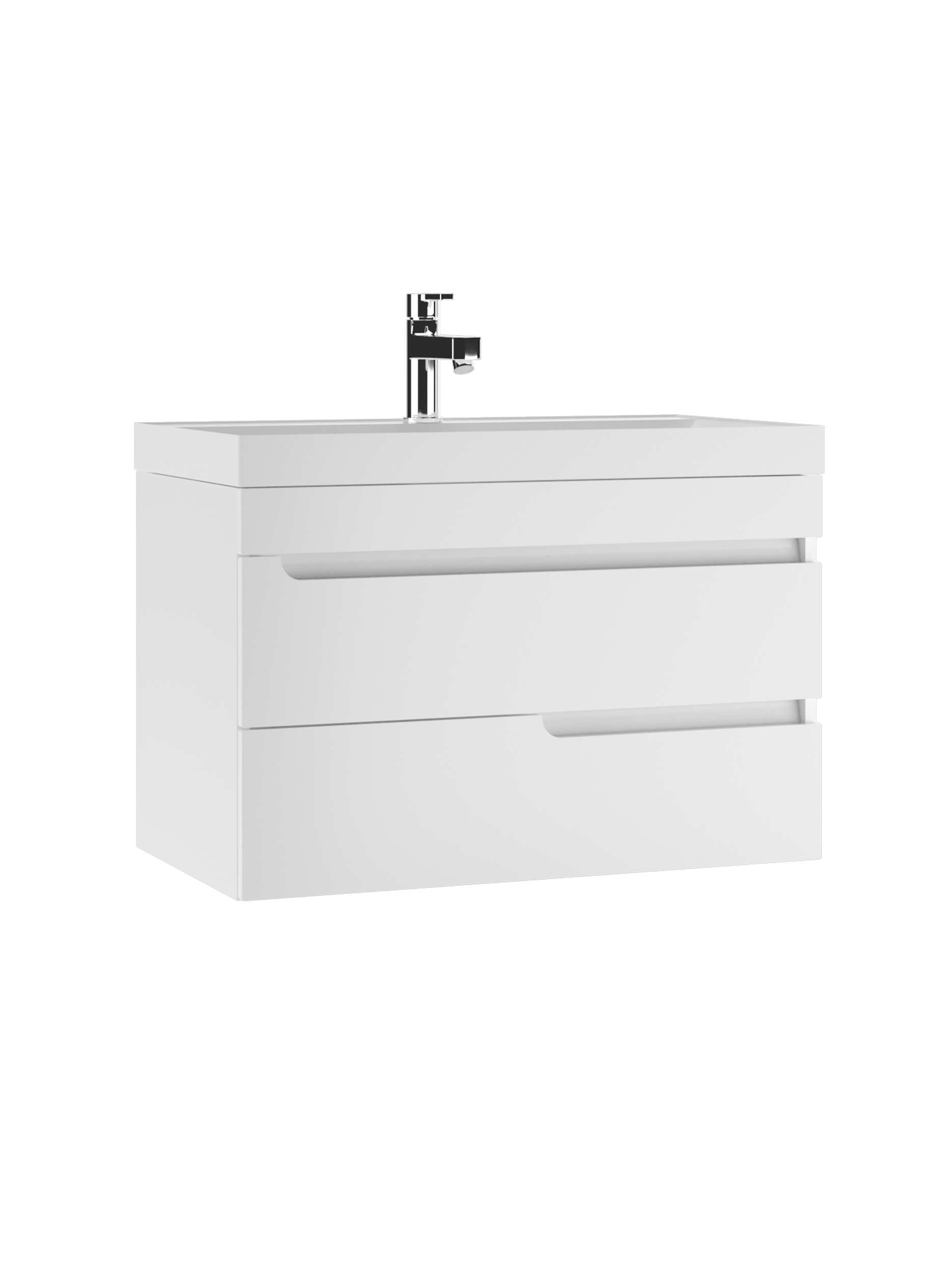 Тумба подвесная под раковину Айсберг, "Bazis 80" Веста с двумя ящиками В2