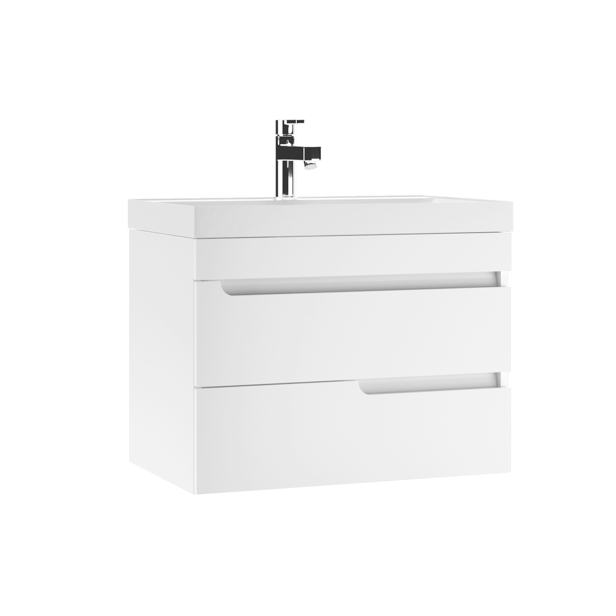 Тумба подвесная под раковину Айсберг, "Bazis 70" Веста с двумя ящиками В2