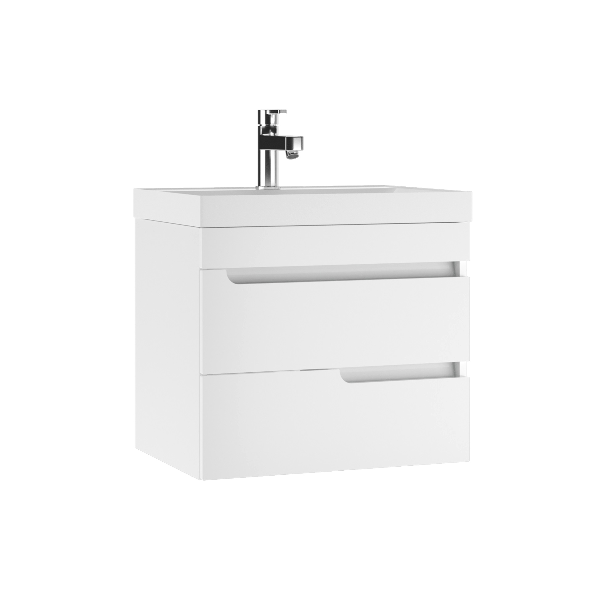 Тумба подвесная под раковину Айсберг, "Bazis 60" Веста с двумя ящиками В2