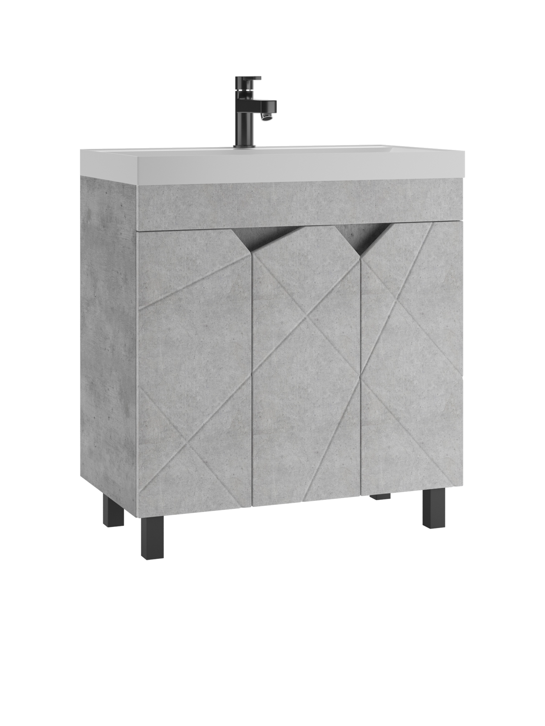 Тумба под раковину Домино, "Classica 80" Vector св бетон без ящика