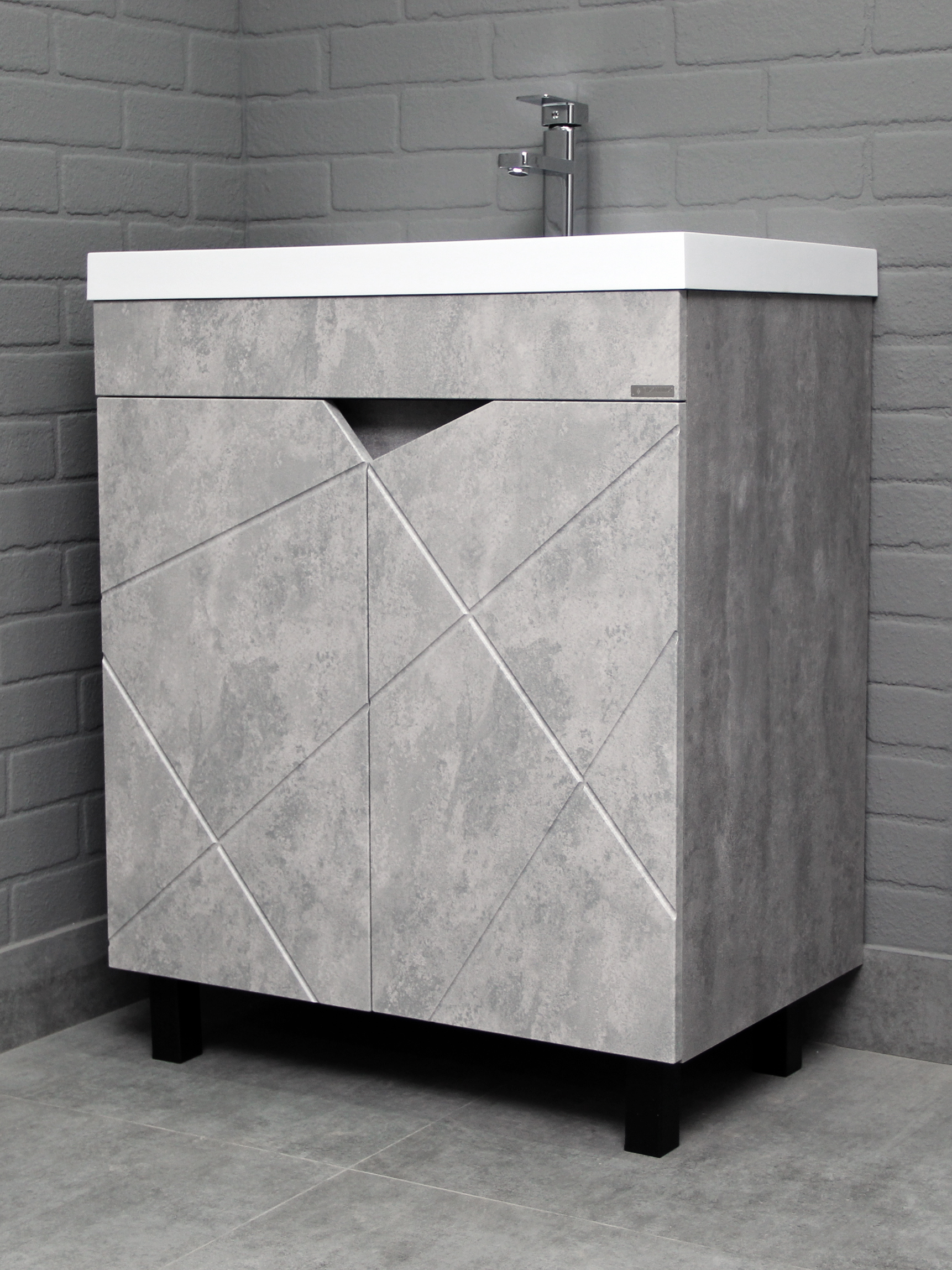 Тумба под раковину Домино, "Classica 70" Vector св бетон без ящика