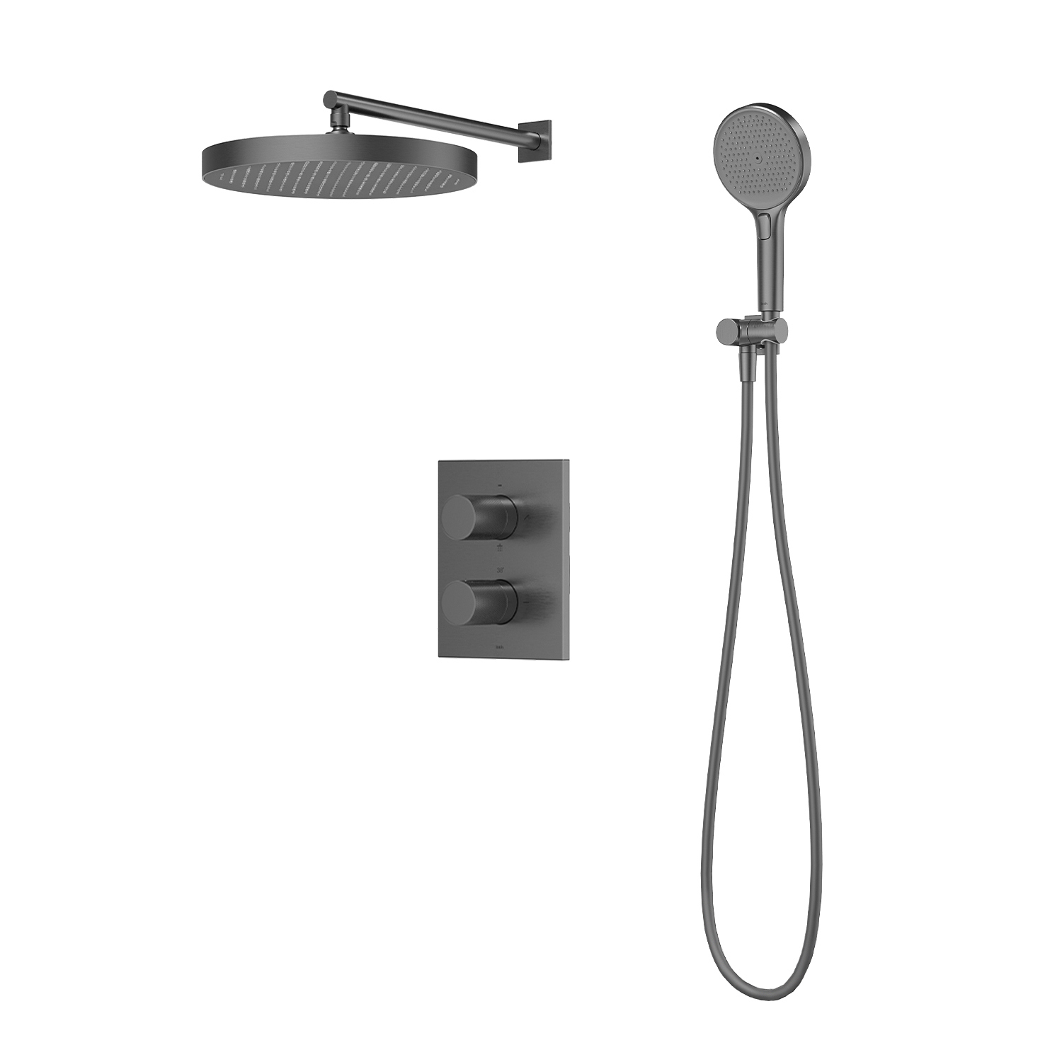 Душевой комплект IDDIS Duna DUNGM0Ti67 С ВНУТРЕННЕЙ ЧАСТЬЮ, графит матовый