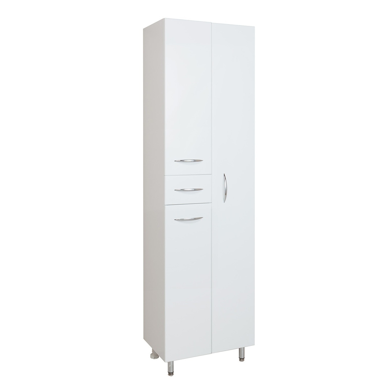 Шкаф-пенал для ванной Onika Модерн 52 напольный, с бельевой корзиной, белый