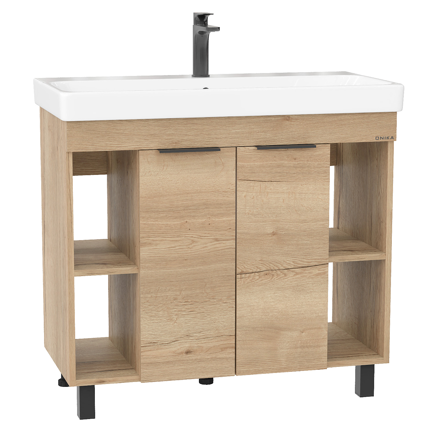 Тумба с раковиной Onika Легран 90 напольная, дуб галифакс