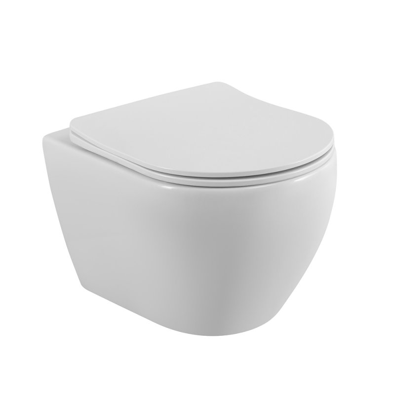 Унитаз подвесной Cezares Stylus CZR-513-TH-R безободковый, сиденье CZR-089-SC с микролифтом