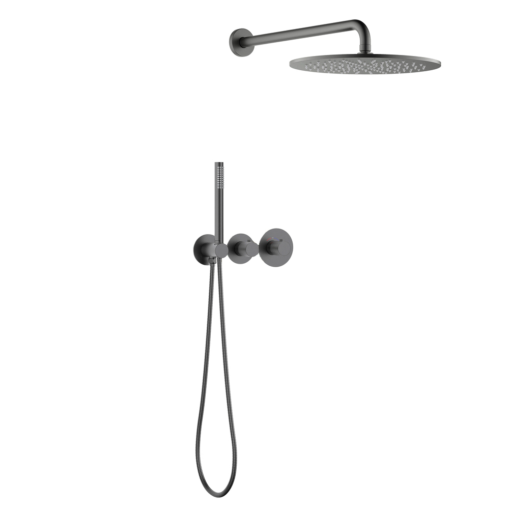 Душевой комплект Timo Saona SX-2359/18SM С ВНУТРЕННЕЙ ЧАСТЬЮ, с термостатом, черное золото