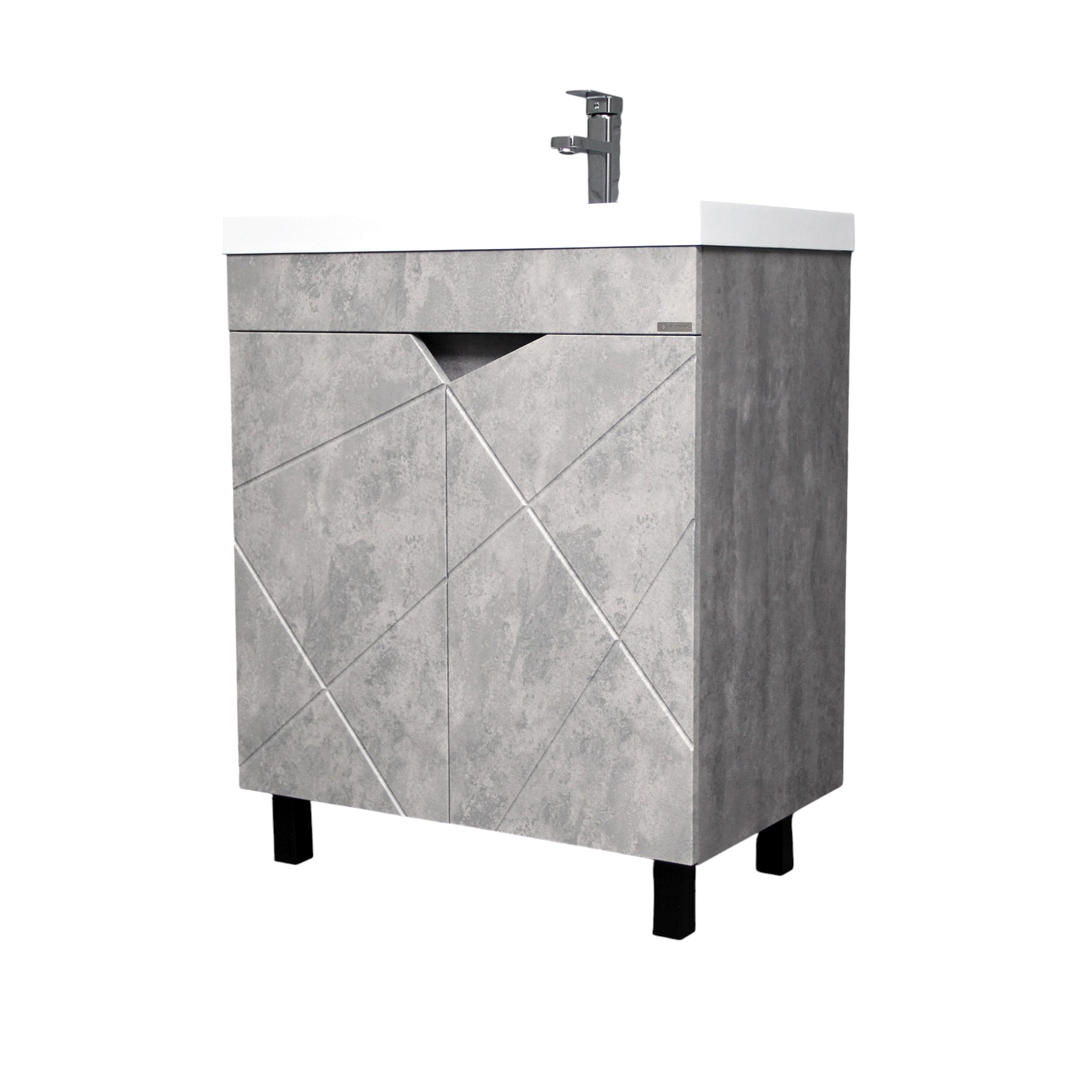 Тумба с раковиной Домино Vector 70 напольная, бетон, раковина Classica 70