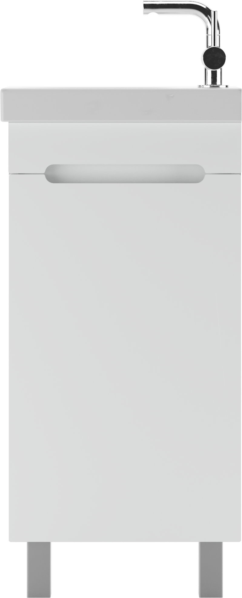 Тумба с раковиной Айсберг Аура 40 напольная, белая, раковина Como
