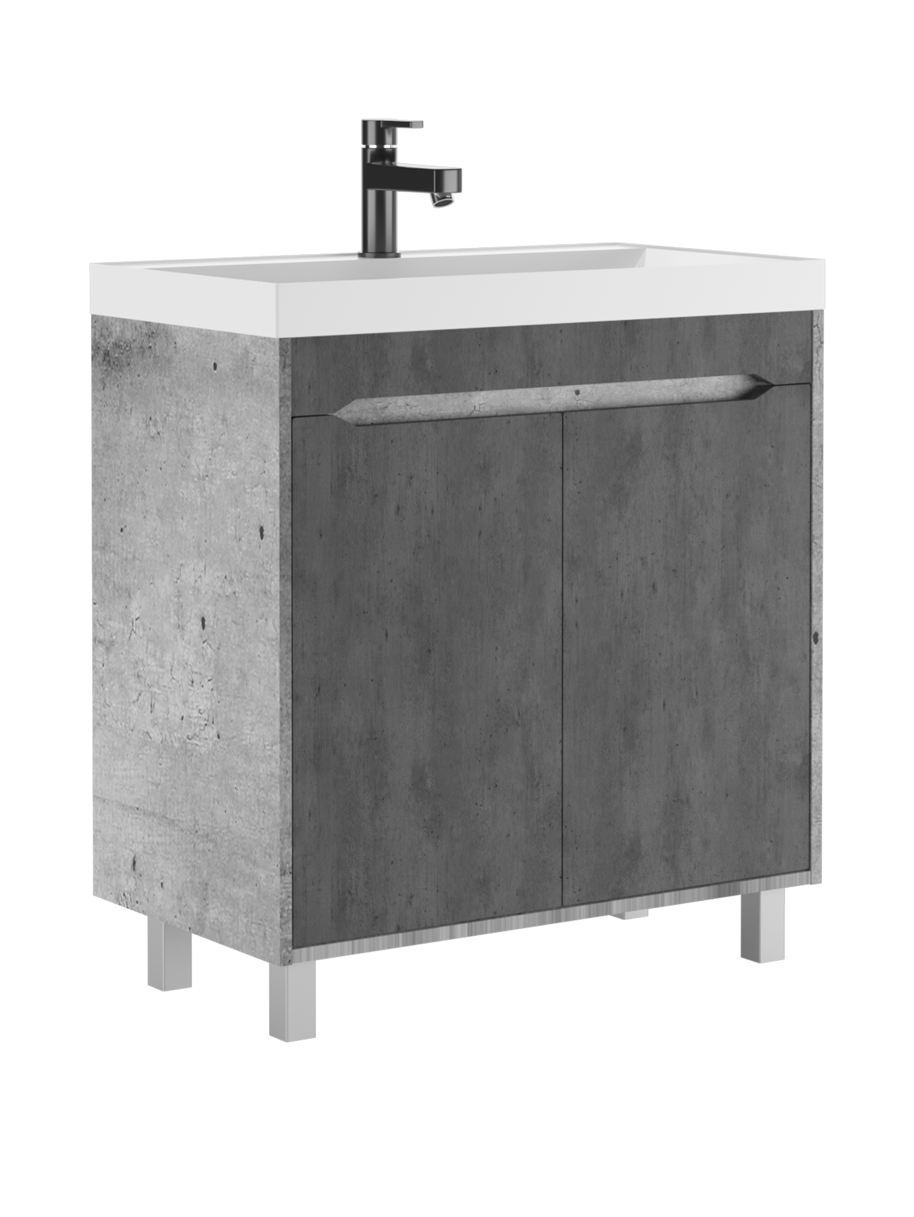 Тумба под раковину Домино, "Classica 80" Loft без ящика Бетон