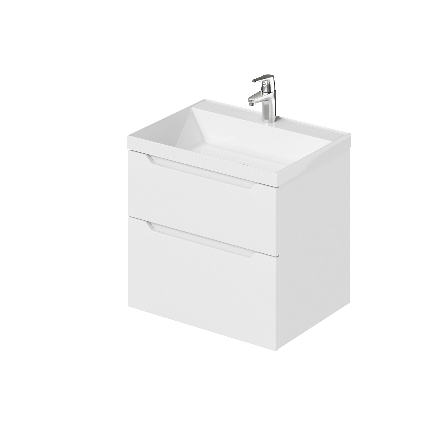 Тумба под раковину подвесная в ванную Итана Alara 60 Белый глянец 2Я