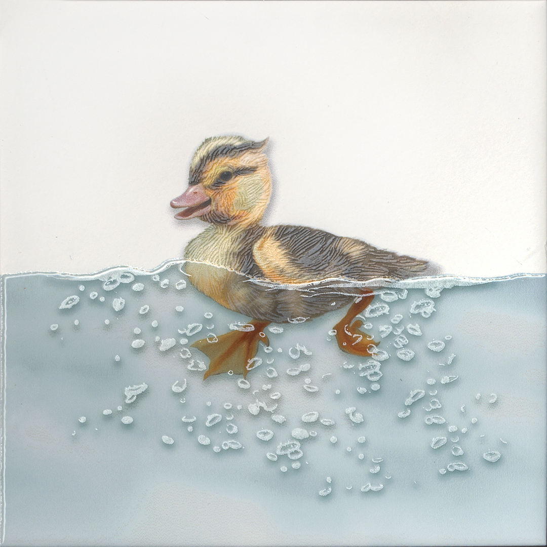 Декор KERAMA MARAZZI Чудо-озеро 3 лаппатированный, 20х20 белый, голубой