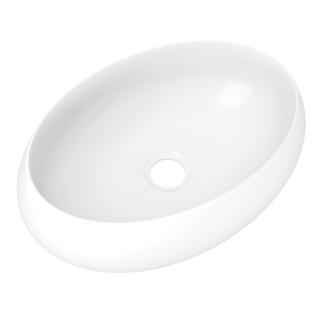 Накладная раковина Teymi Laina 49 глянцевая белая, овальная
